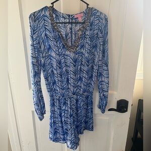 Lilly Pulitzer Blue and White Romper